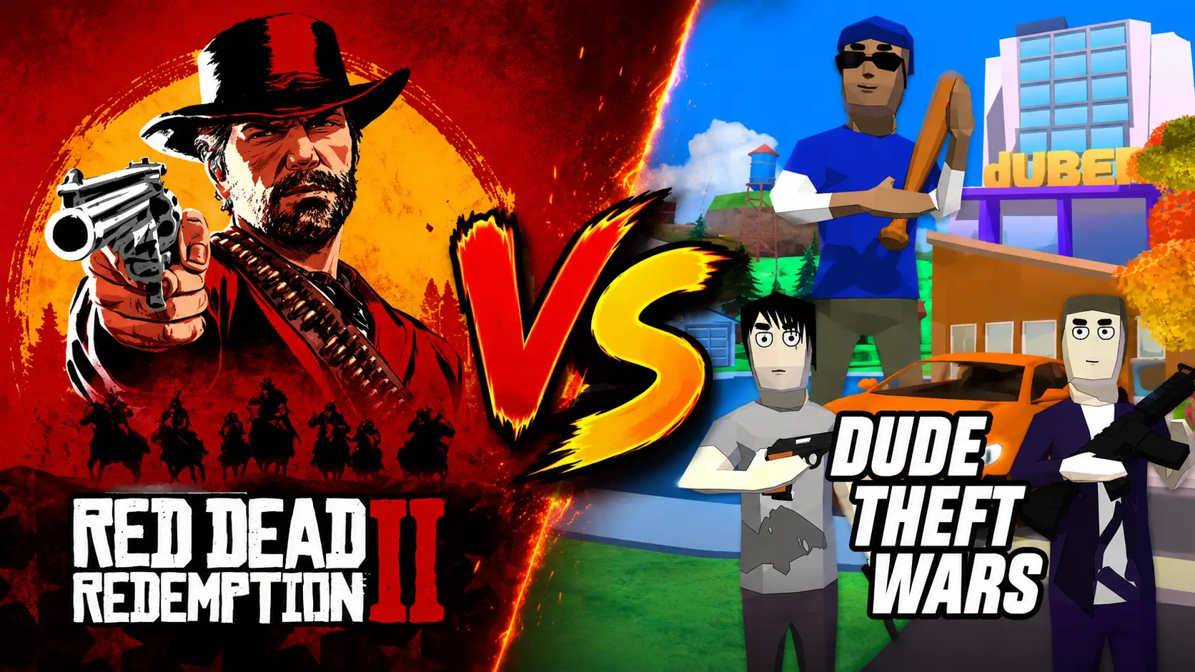 Red Dead Redemption 2 vs Dude Theft Wars Mod APK