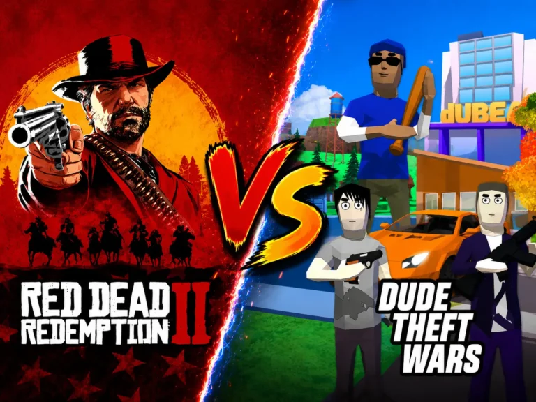 Red Dead Redemption 2 vs Dude Theft Wars Mod APK Comparison